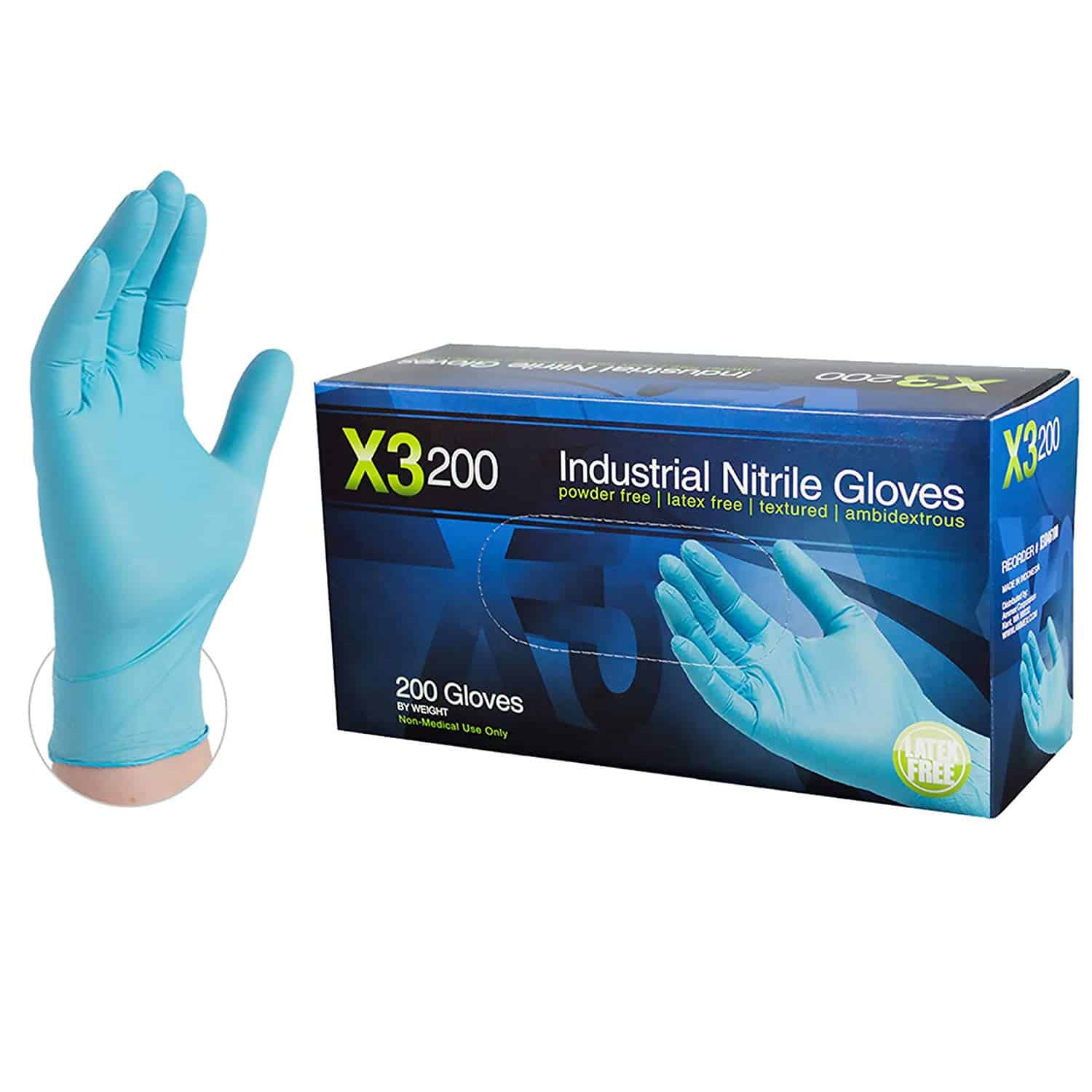 X3 Industrial Blue Gloves