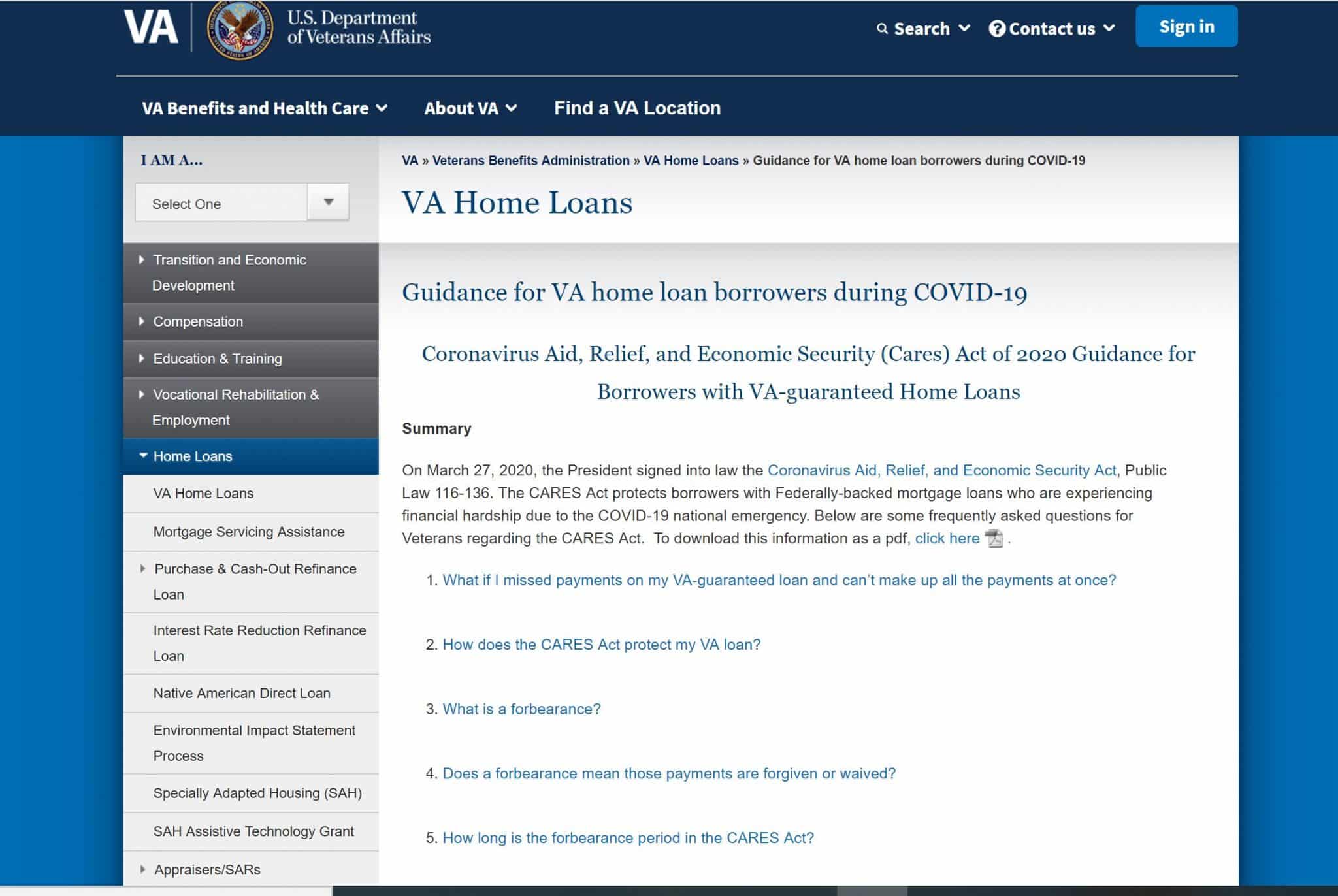 VA Loan Relief